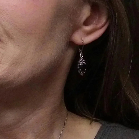 Women's Oval Shape 925 Sterling  Silver Bali Balinese Leverback Dangle Earrings - Picture 4 of 9